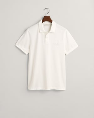 GANT Korte Mouw Rugger Regular Fit Tonal Shield Logo