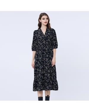 Cross-Heart Liberty Print Dress met frisse halslijn