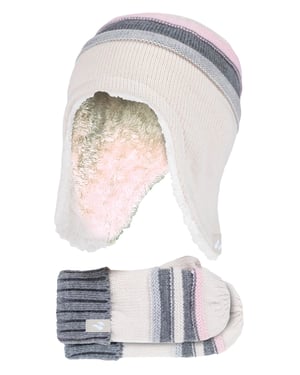 Heat Holders - Pom Pom Muts En Wanten Set Voor Meisjes - Buttercream