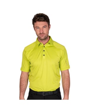 Island Green Heren Gestikt Golf Poloshirt (Kalk)