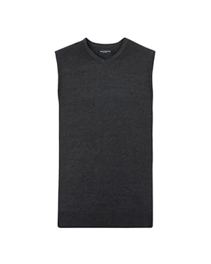 Russell Collectie Heren V-hals Mouwloos Gebreide Trui-trui-top / Trui-trui (Houtskool mergel)