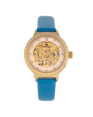 Keizerin Alice Automatisch MOP-horloge met skelet wijzerplaat en lederen band