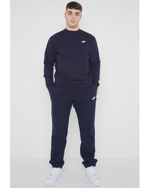 Nike Heren Club Fleece volledig trainingspak set marineblauw