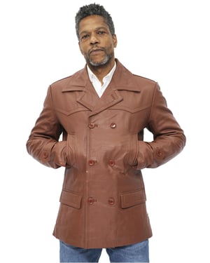Heren rundleer Peacoat-Krakau