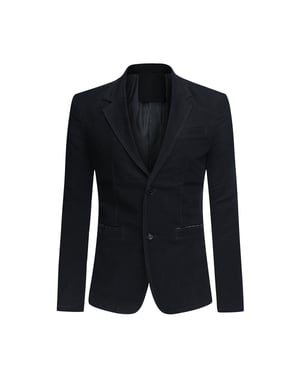 Heren casual 2 knoppen herfstblazer slim fit sportjas zwart