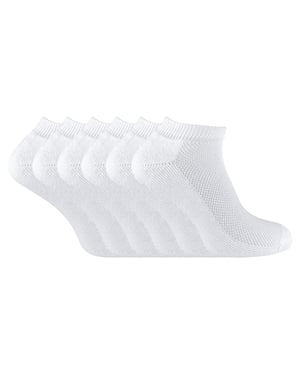 6 paar sneakersokken van bamboe/biologisch katoen - Wit