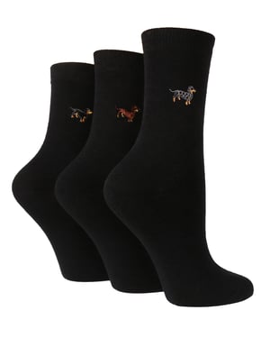 Wild Feet - Set van 3 sokken van geborduurd katoen voor dames - Kuiltje