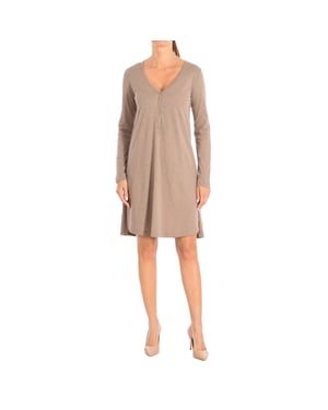Jurk met lange mouwen 3BCJV7044 vrouw