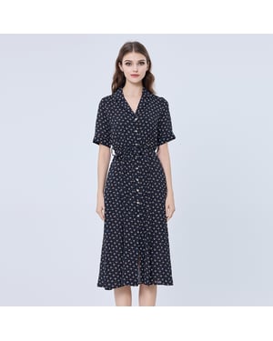 Retro print shirt-jurk