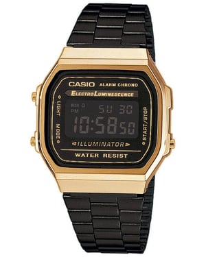 Casio Retro Unisex Zwarte Horloge A168WEGB-1BEF