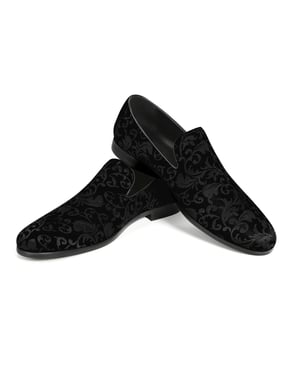Heren Penny Loafers met Elegante Jacquard Zwart