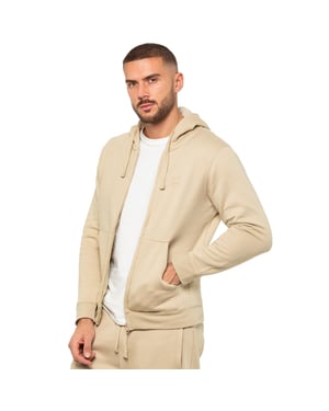 Enzo | Heren Zip Hoodie - Stone