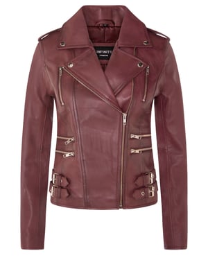 Dames leren Brando bikerjack-Loddon