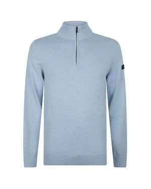 Presly & Sun Trui Lewis Zip Knitted Pullover  Blauw