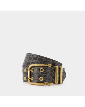 Ceinture Duo - By Far - Krokodillenleer - Grijs