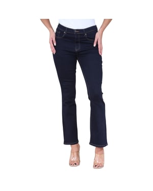 Dames Magic Shaping High Waisted Slim Flare Leg Jeans in Indigo