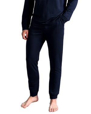 Heren Ted Baker Pyjama Broeken | Ademend Casual Lange Pyjama Joggingbroeken met Zakken - Marineblauw