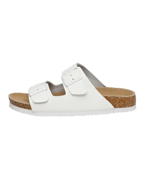 EVER AU Vrouwen Mallard Leren Tweeling Gesp Sandalen - Wit Leer