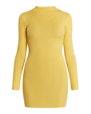 Mymo Mini-gebreide jurk Dames lichtgeel