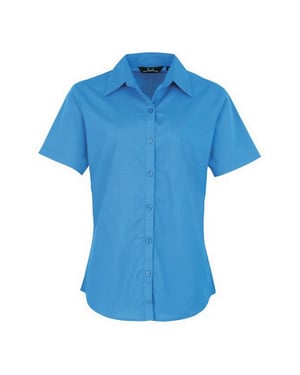 Premier Popeline blouse met korte mouwen / Gewoon werkoverhemd (Saffier)