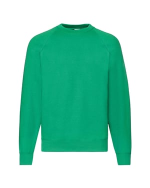 Fruit of the Loom Uniseks Klassiek Raglan Sweatshirt voor volwassenen (Kelly Groen)