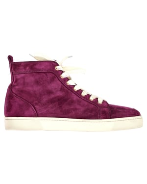 Christian Louboutin Rantus Hoge Sneakers in Paarse Suède