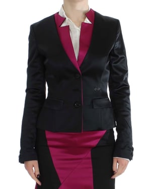 Exte Vrouwen Zwart Roze Stretch Blazer Jasje