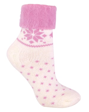 Wollen bedsokken voor dames met Fairisle-ontwerp - Room
