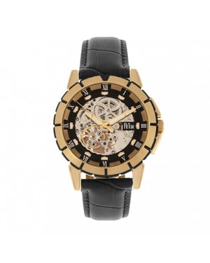 Reign Philippe Automatische Skeleton Leerband Horloge