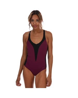Speedo Sculpture OpalLux zwempak voor dames in paars en zwart