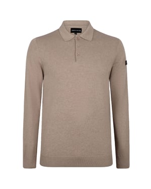 Presly & Sun Trui Brad Long Sleeve Knitted Polo Beige