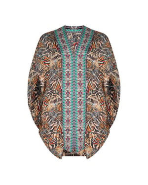 Inoa Golden Eagle Multicoloured Short Kimono