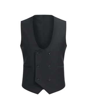Slim Fit zwart vest met dubbele rij knopen
