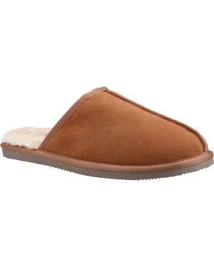 Hush Puppies Heren Coady Suede Slippers (Tan)
