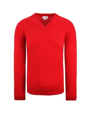 Lacoste Zuiver Scheerwol Heren Trui Rood
