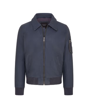 Heren marineblauw A2 rundleren bomberjack-Eura