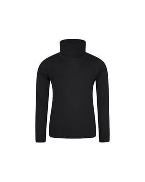 Mountain Warehouse Kinder-/kids Talus Roll Neck Top met lange mouwen (Zwart)