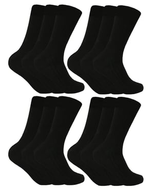 Sock Snob - 12 paar wollen laarzensokken voor heren - Zwart