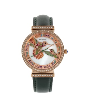 Bertha Emily Moeder van Parel Lederen Horloge met Band