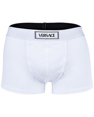 Versace Korte Trunk Jersey Katoen Topekaelastic Canete Logo Boxershorts