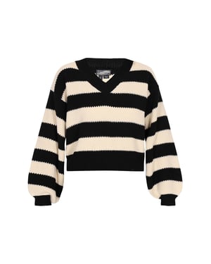 Dreimaster Jumper Dames Zwarte crème strepen