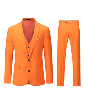 3-delig casual pak met ingekerfde revers oranje