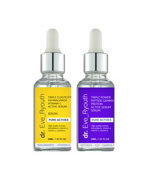 Triple Elasticity Ashwaganda Vitamine C Krachtig Actief Serum 30ml + Triple Power Peptide Gamma Proteïne actief serum 30ml