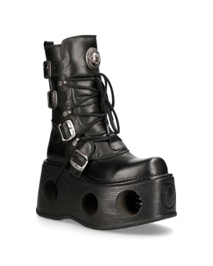 New Rock metalen zwart lederen Neptuno gotische laarzen-373-S2