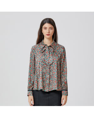 Overhemd met bloemenprint en Ascot-stropdas