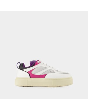 Sidney Paars Leren Sneakers