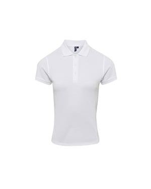 Premier Dames/dames Coolchecker Plus Piqu Polo met CoolPlus (Wit)