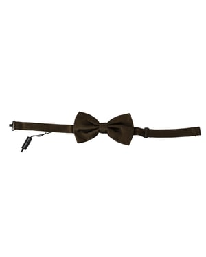 Dolce & Gabbana bruin polka stippen zijde verstelbare hals Papillon heren stropdas