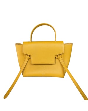Celine Mini Riemen Tas in Geel Kalfsleer