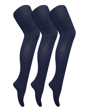 3 paar dames gekleurde ondoorzichtige 80 denier panty's - Marine